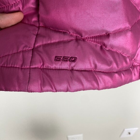 The North Face 550 Goose Down Puffer Vest Iridescent Pink Quilted Womens Small - Picture 3 of 9